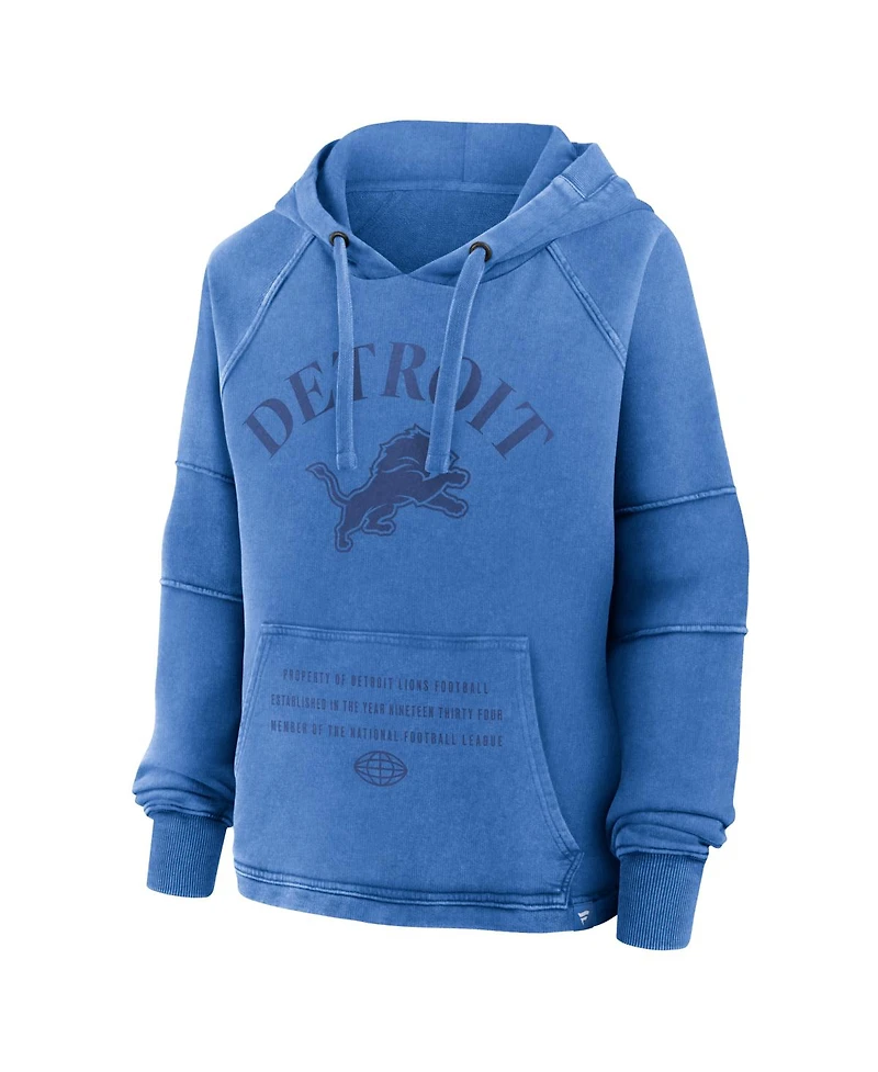 Fanatics Women's Blue Detroit Lions Oversized Raglan Gridiron Hoodie