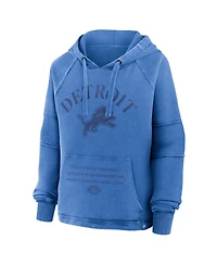 Fanatics Women's Blue Detroit Lions Oversized Raglan Gridiron Hoodie
