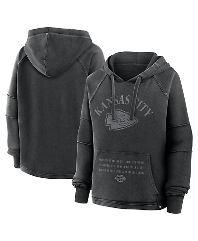 Fanatics Women's Black Kansas City Chiefs Oversized Raglan Gridiron Hoodie