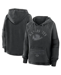 Fanatics Women's Black Kansas City Chiefs Oversized Raglan Gridiron Hoodie