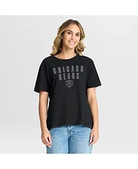 Fanatics Women's Black Chicago Bears Blackout Kneel Down Legacy T-Shirt