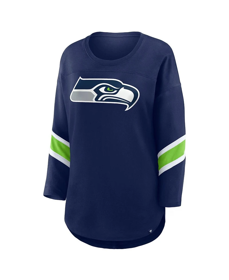 Fanatics Women's College Navy Seattle Seahawks Redzone 3/4-Sleeve T-Shirt