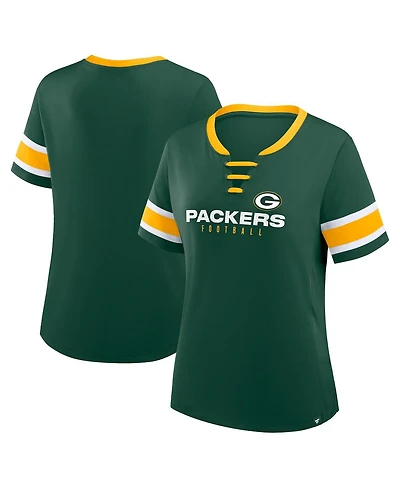Fanatics Women's Green Bay Packers Redzone Draw Play Athena Lace-Up T-Shirt