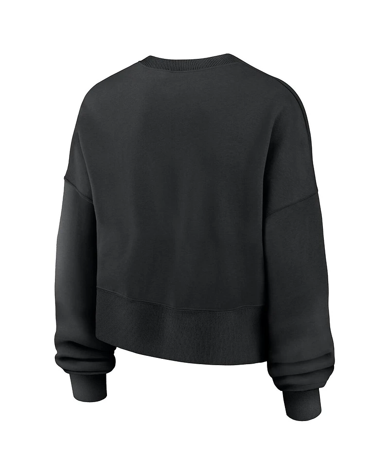 Nike Women's Black Iowa Hawkeyes Oversized Phoenix Arch Pullover Sweatshirt
