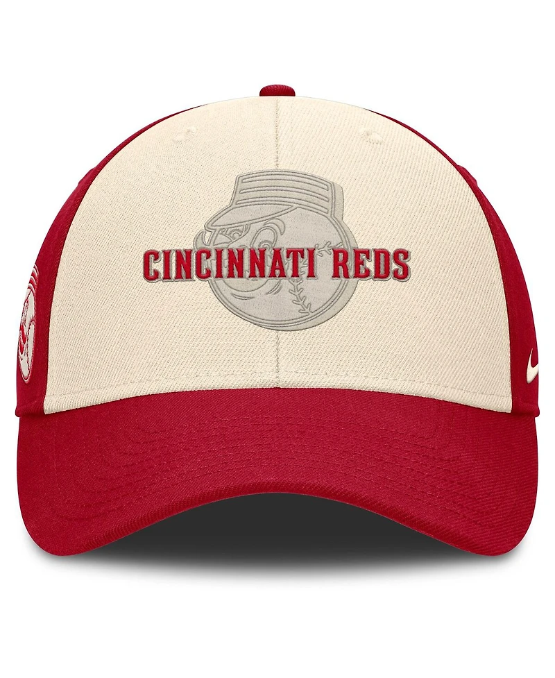 Nike Men's Red/Natural Cincinnati Reds Statement Club Performance Adjustable Hat