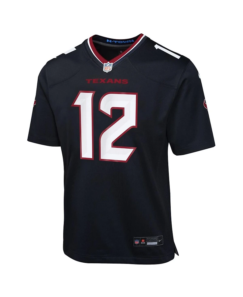 Nike Big Boys and Girls Nico Collins Navy Houston Texans Team Game Jersey