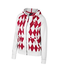 Colosseum Women's White Alabama Crimson Tide The Dealio Argyle Full-Zip Jacket