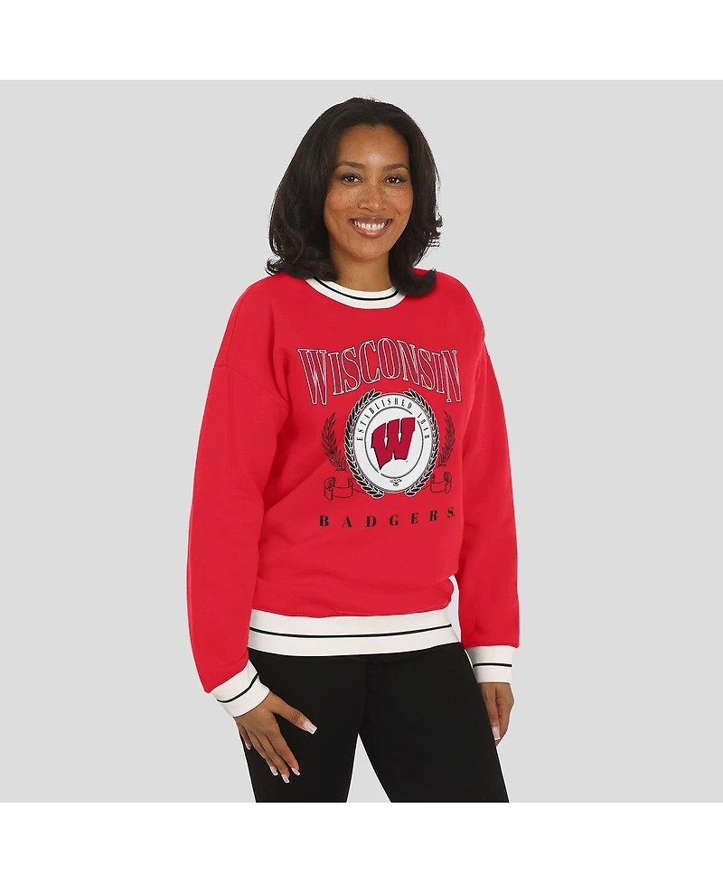 Wear by Erin Andrews Women's Red Wisconsin Badgers Seal Sweatshirt