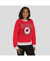 Wear by Erin Andrews Women's Red Wisconsin Badgers Seal Sweatshirt
