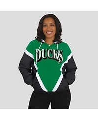 Wear by Erin Andrews Women's Green/Black Oregon Ducks Color Block Full-Zip Windbreaker Jacket