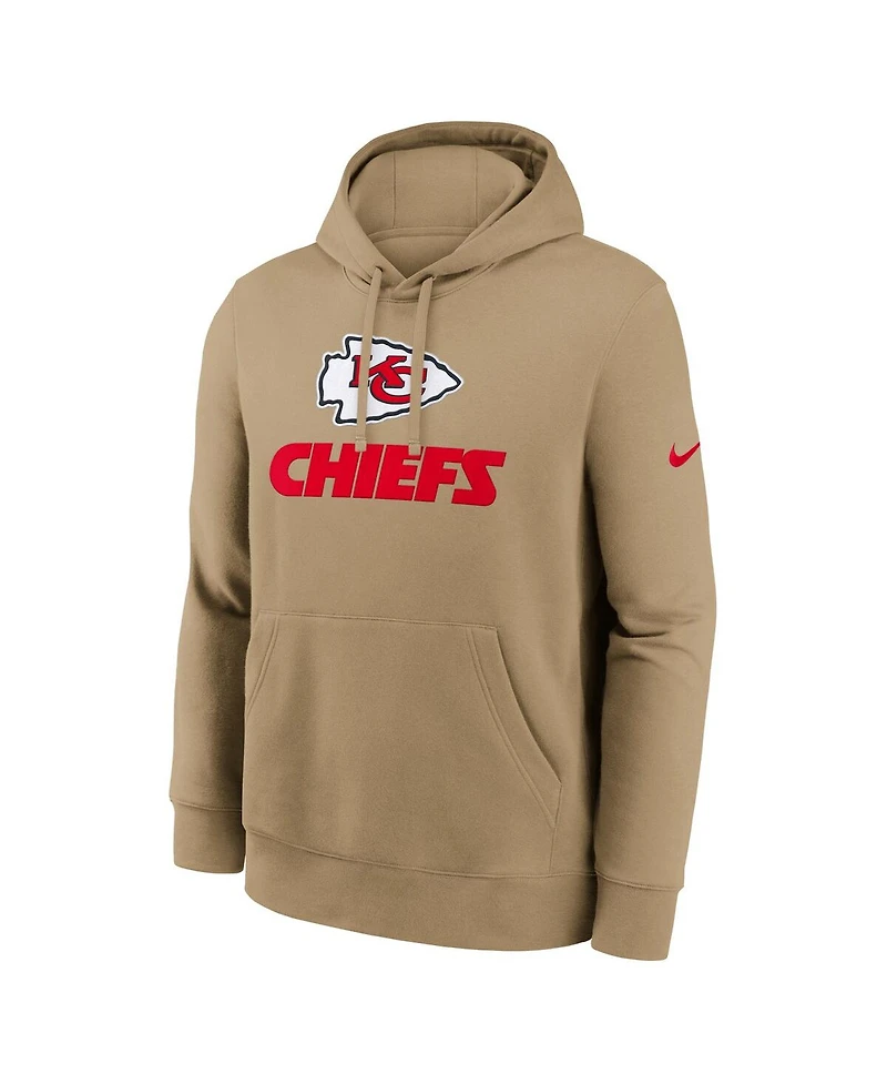 Nike Men's Tan Kansas City Chiefs Best Season Rewind Club Pullover Hoodie