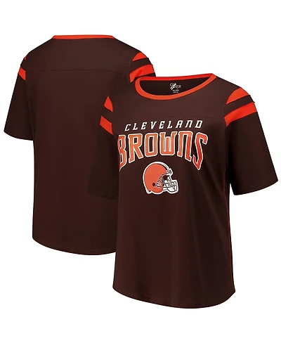 G-iii 4Her by Carl Banks Women's Brown Cleveland Browns Plus Linebacker T-Shirt