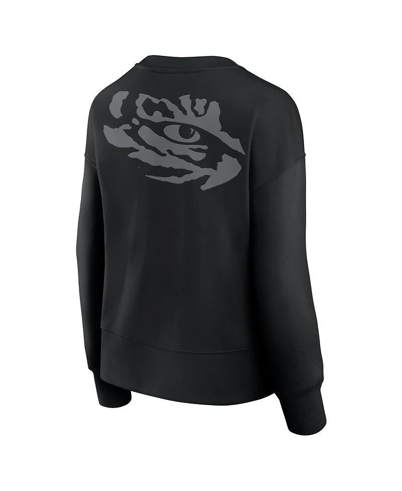 Fanatics Women's Black Lsu Tigers Supersoft Flow Fleece Pullover Sweatshirt