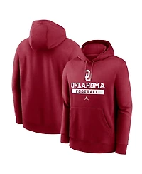 Jordan Men's Crimson Oklahoma Sooners Football Stack Club Fleece Pullover Hoodie
