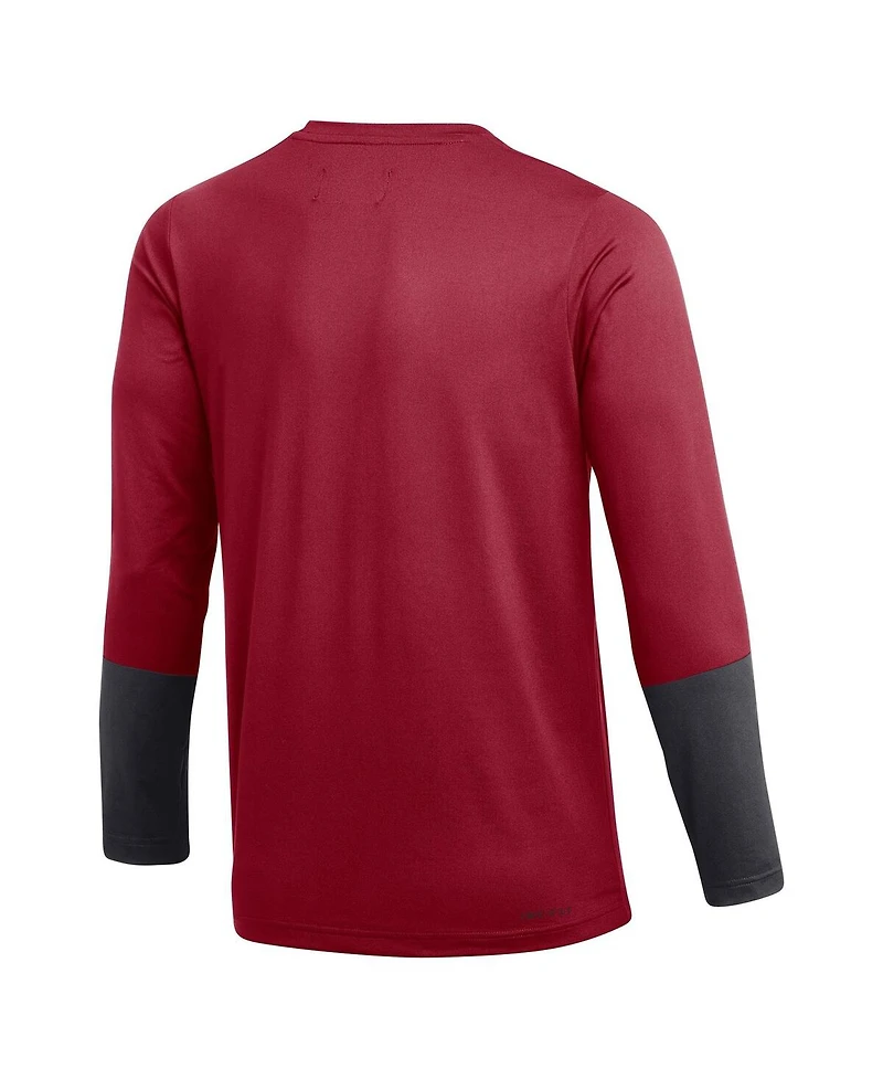 Jordan Men's Crimson Oklahoma Sooners Football Performance Long Sleeve T-Shirt