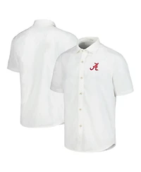Tommy Bahama Men's White Alabama Crimson Tide Coconut Point Palm Vista IslandZone Camp Button-Up Shirt