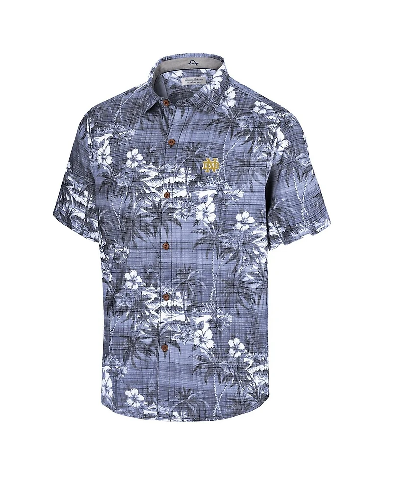 Tommy Bahama Men's Navy Notre Dame Fighting Irish Coconut Point Palmetta IslandZone Camp Button-Up Shirt
