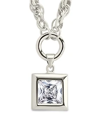 Sterling Forever Bess Cubic Zirconia Statement Chain Necklace