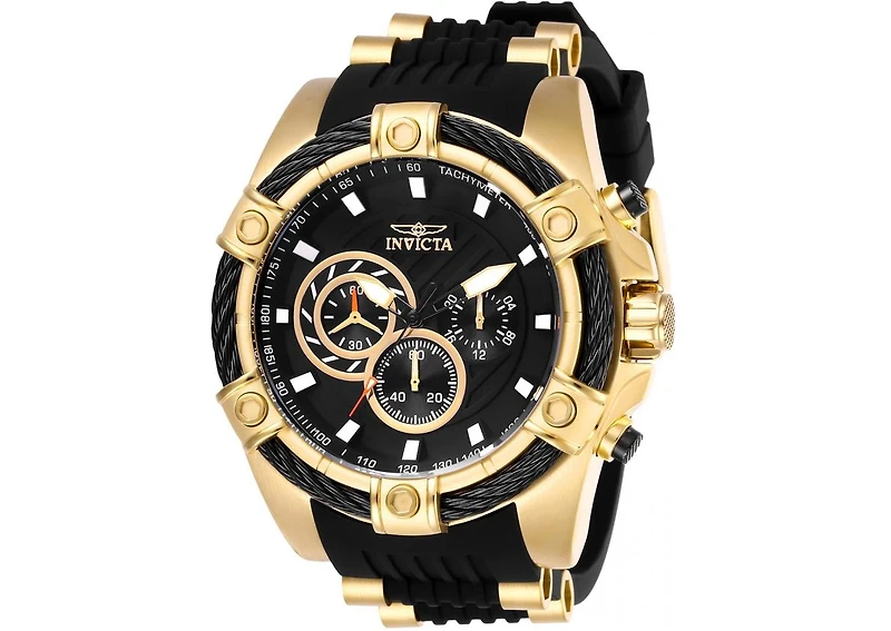 Invicta Men's Bolt Quartz Chronograph Black Dial Polyurethane Watch