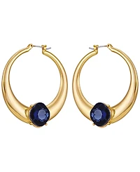Guess Glass Stone Gold-Tone Hoop Earrings