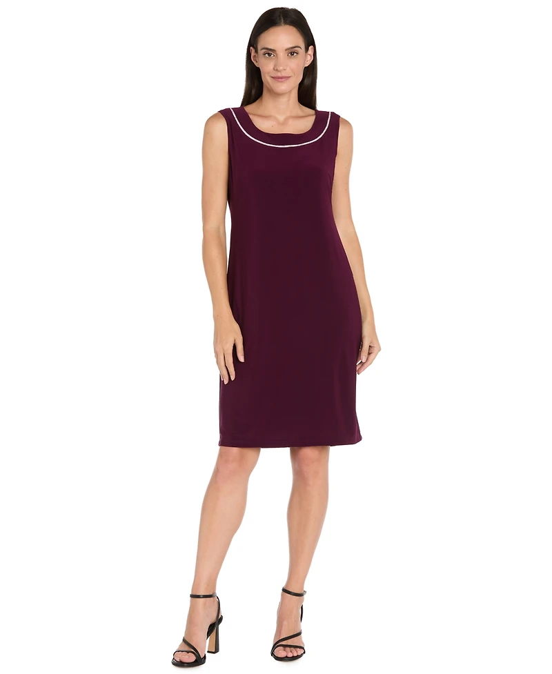 R & M Richards Petite Rhinestone-Trimmed Jacket Dress