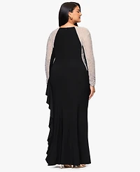 Xscape Plus Beaded Square Neck Maxi Dress