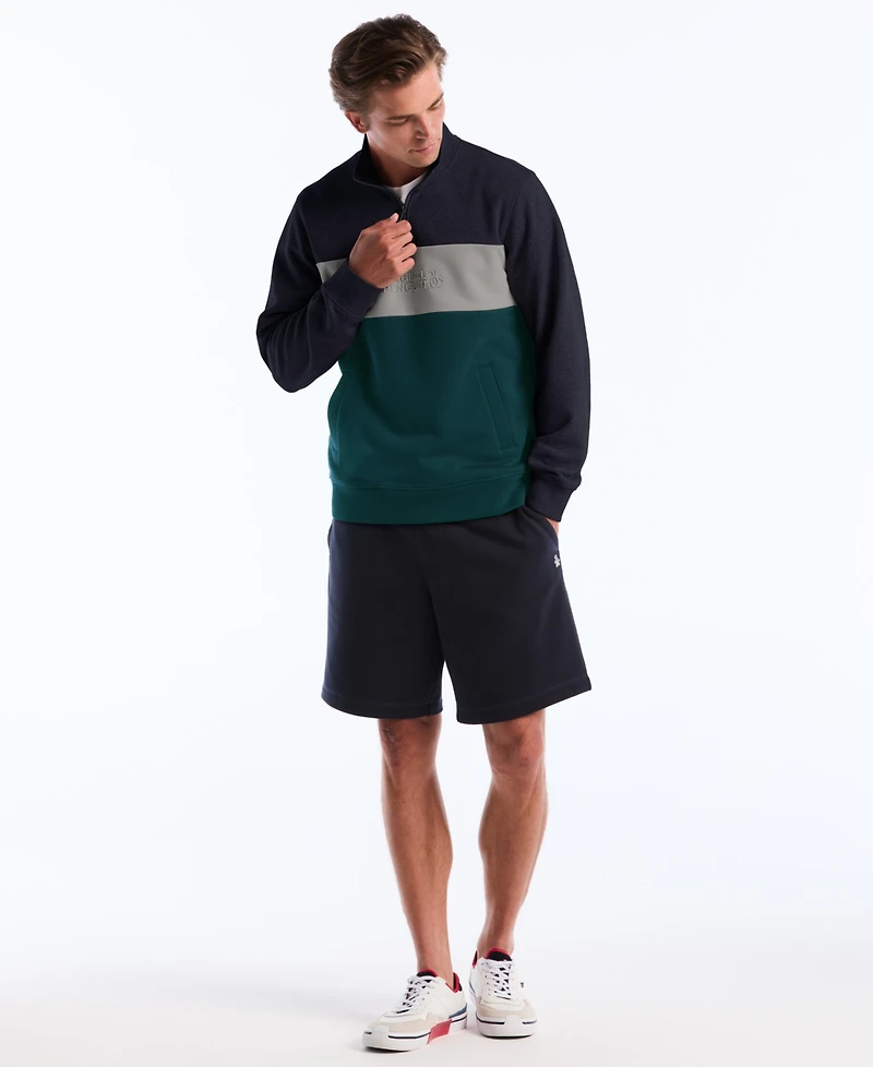 Original Penguin Men's Color-Blocked Fleece Zip Pull On Sweatshirt