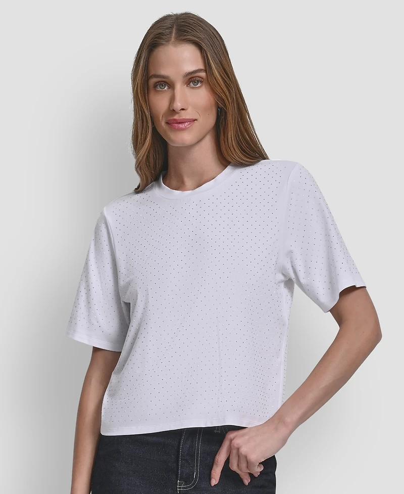 Dkny Women's Embellished Crewneck Top