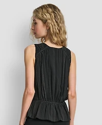 Dkny Women's Studded Peplum Pull On Top