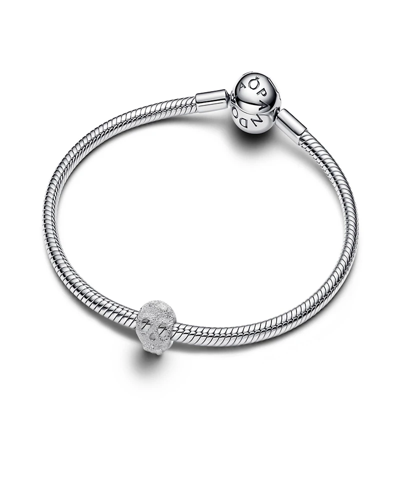 Pandora Sterling Silver Textured Skull Mini Charms