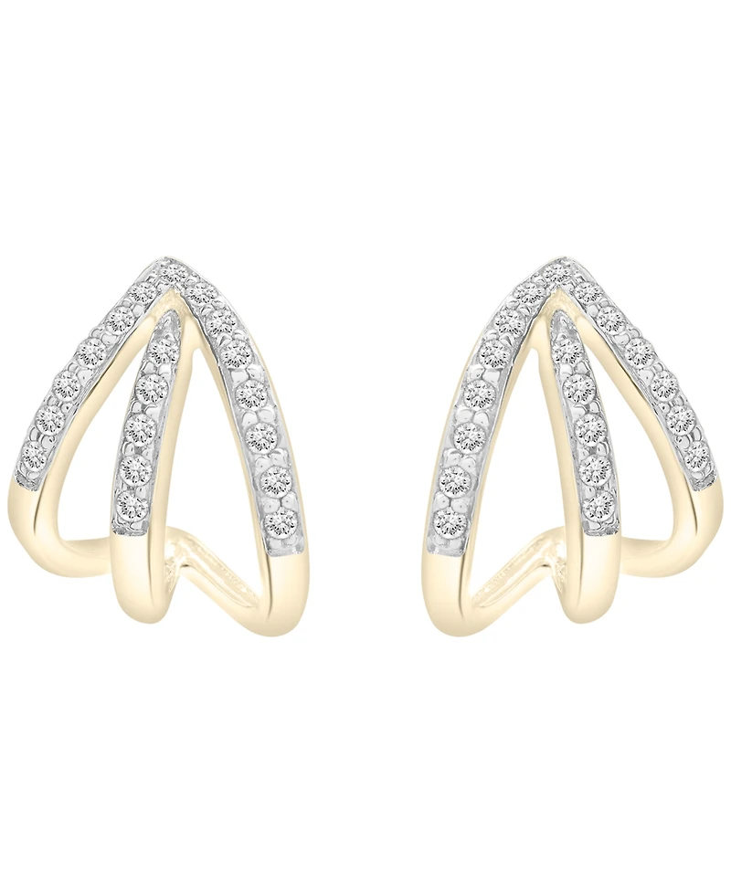 Wrapped Diamond Claw Stud Earrings (1/6 ct. t.w.) in 14K Yellow Gold