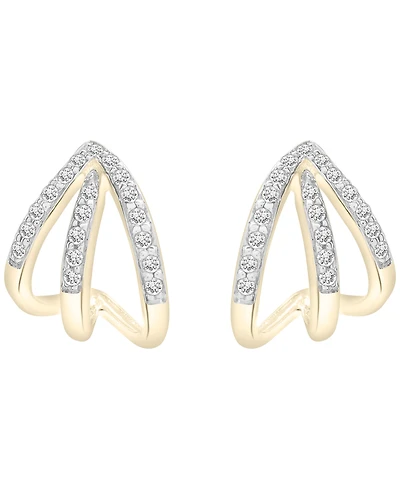 Wrapped Diamond Claw Stud Earrings (1/6 ct. t.w.) in 14K Yellow Gold