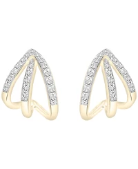 Wrapped Diamond Claw Stud Earrings (1/6 ct. t.w.) in 14K Yellow Gold