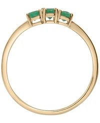 Macy's Three Oval Emerald (1/2 ct. t.w.) Ring in 14K Gold-Plated Over Sterling Silver
