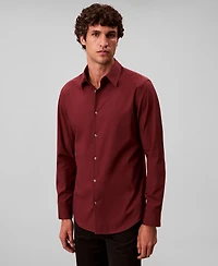 Calvin Klein Men's Slim Fit Supima Stretch Long Sleeve Button-Front Shirt