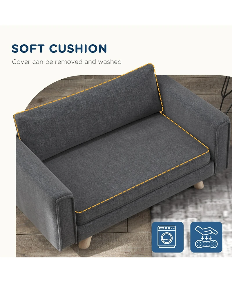 PawHut Raised Dog Sofa for Small and Medium Dogs, Elevated Pet Sofa,