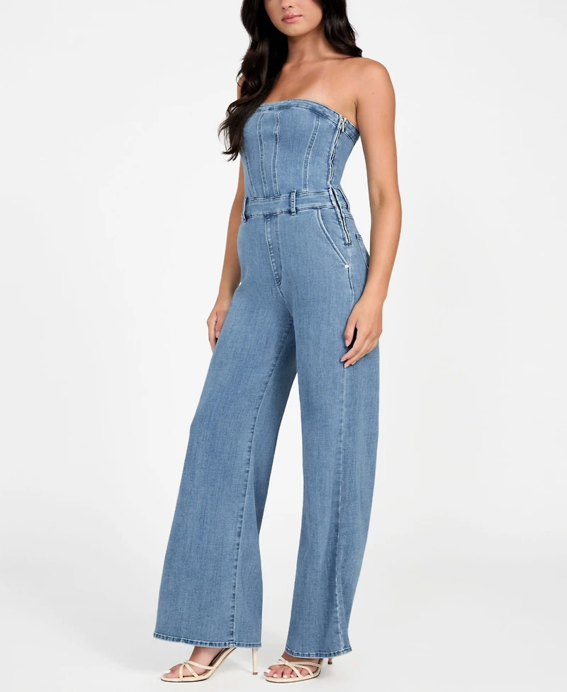 Guess Women's Donna Sleeveless Denim Jumpsuit