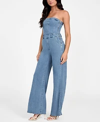 Guess Women's Donna Sleeveless Denim Jumpsuit