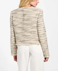 Guess Women's Long Sleeves Tweed Jacket