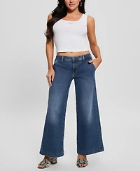 Guess Women's Zoya Wide-Leg Faded High-Rise Jeans