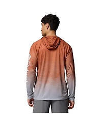 Columbia Men's Burnt Orange Texas Longhorns Pfg Gradient Water Super Terminal Tackle Hoodie Omni-Wick T-Shirt