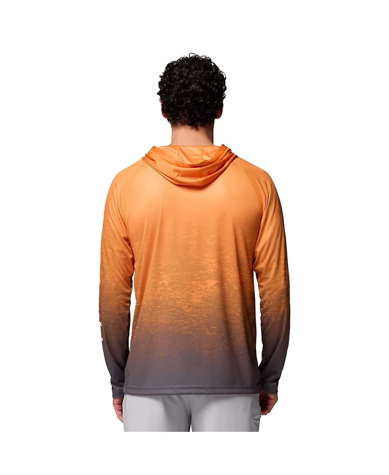 Columbia Men's Tennessee Orange Volunteers Pfg Gradient Water Super Terminal Tackle Hoodie Omni-Wick T-Shirt