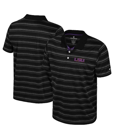 Colosseum Men's Black Lsu Tigers Milk Steak Polo Shirt