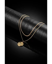 Vincero Men's Compass Pendant Necklace – Onyx in Rhodium-Plated Sterling Silver