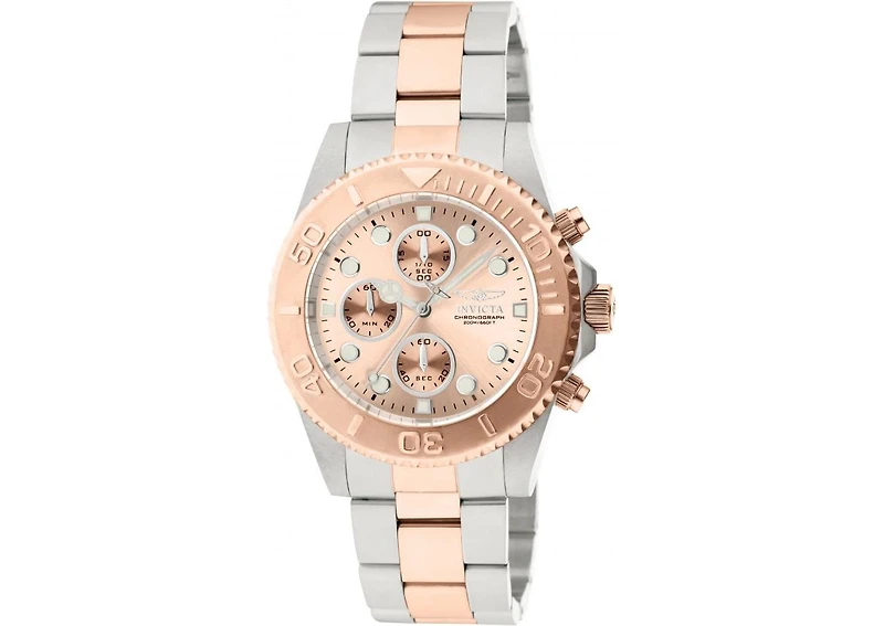 Invicta Men's 1775 Pro Diver Quartz Chronograph Rose Gold Dial Watch