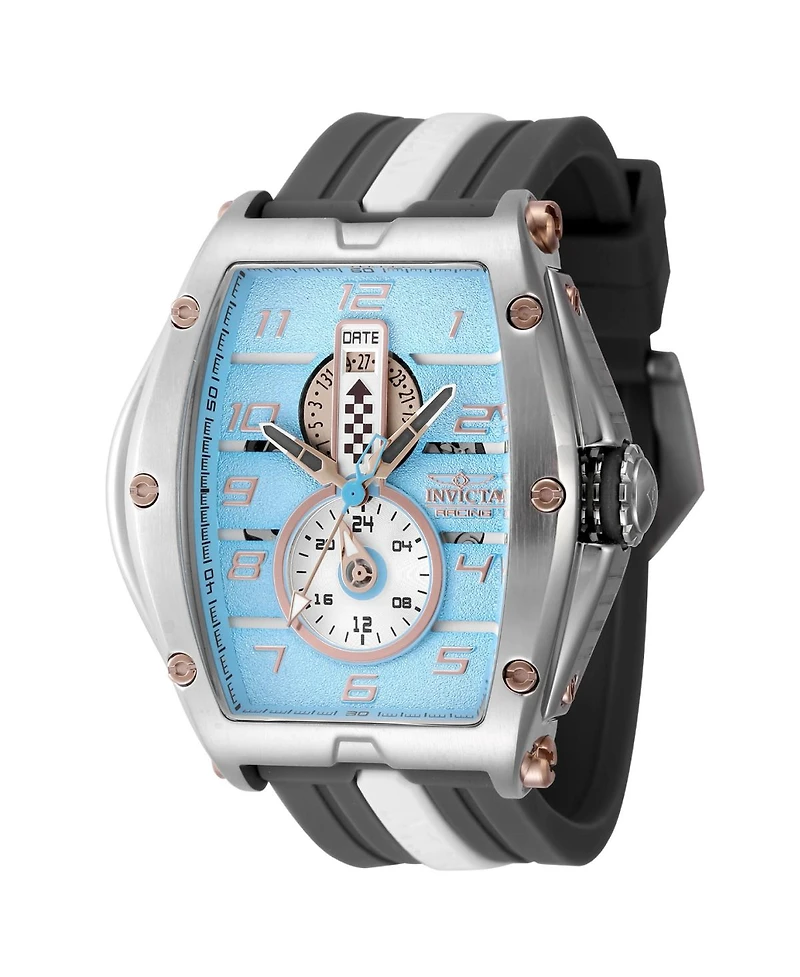 Invicta Men's 47385 Invicta Racing Quartz Multifunction White, Silver, Brown, Rose Gold, Light Blue Dial Watch