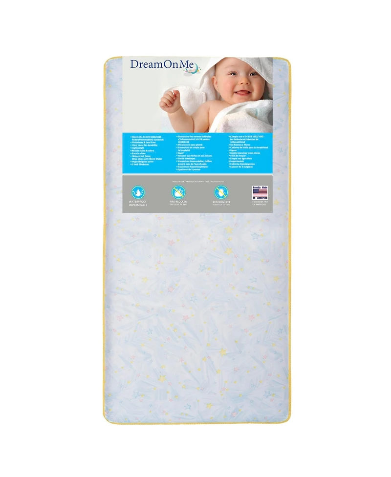 Dream On Me Baby Stars Light 202 Coil 6” Crib Mattress