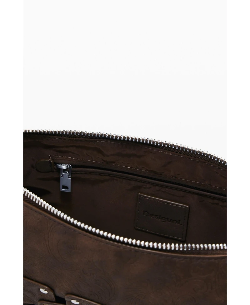 Desigual Women's Small studded patch baguette bag