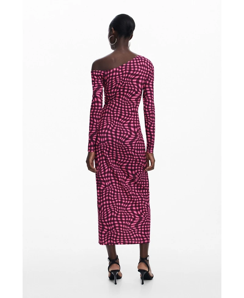 Desigual Women's Psychedelic checkered dress