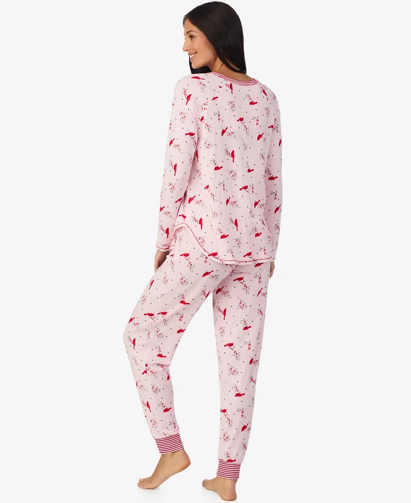 Cuddl Duds Women's 2-Piece Brushed Sweater Knit Long Sleeve Jogger Pajama Set
